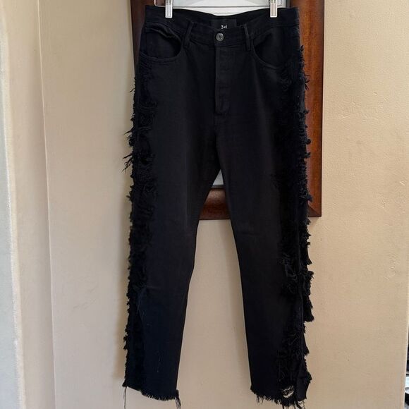 3x1 Distressed Boyfriend Crop Jeans 26 - Picture 3 of 7